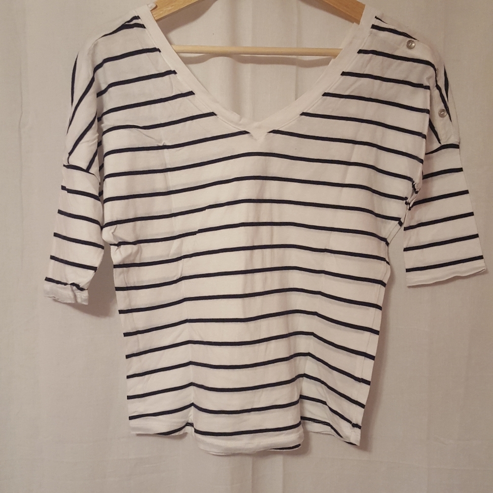 EXPRESS Black & White Striped Top